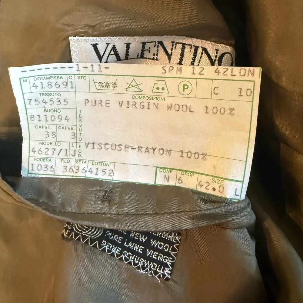 Valentino. Men’s Wool Checked Blazer. 42L.